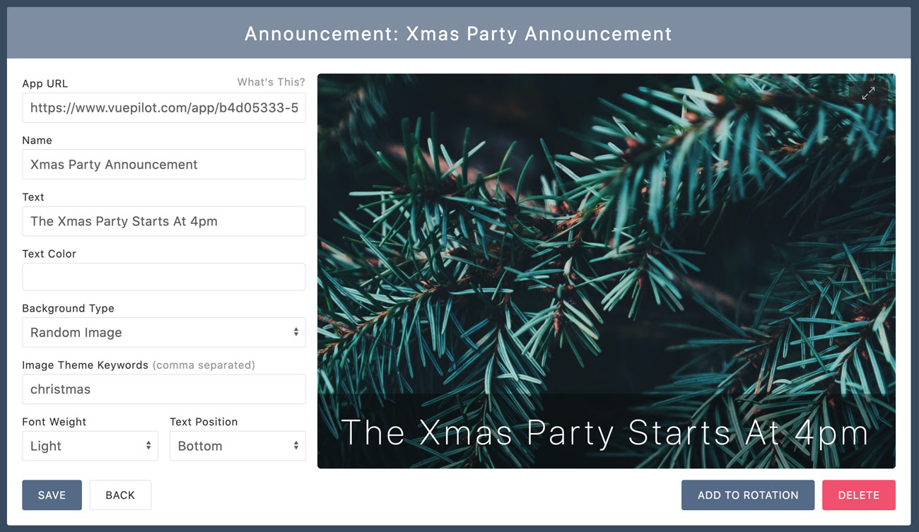 Display Company Announcements