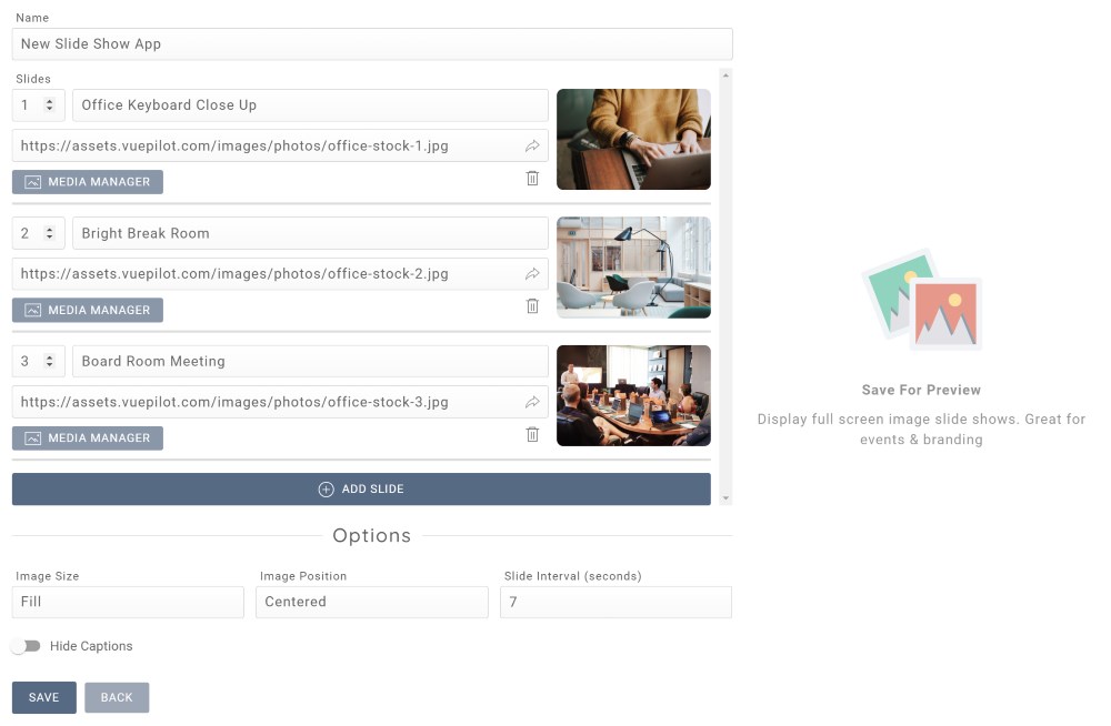 Easily create slide shows with just a few clicks