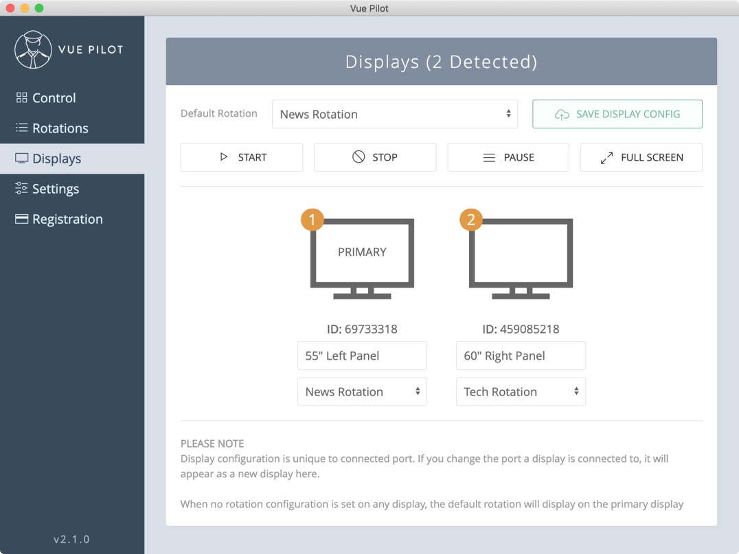 Multiscreen URL dashboard control. Loop through web pages on multiple screens