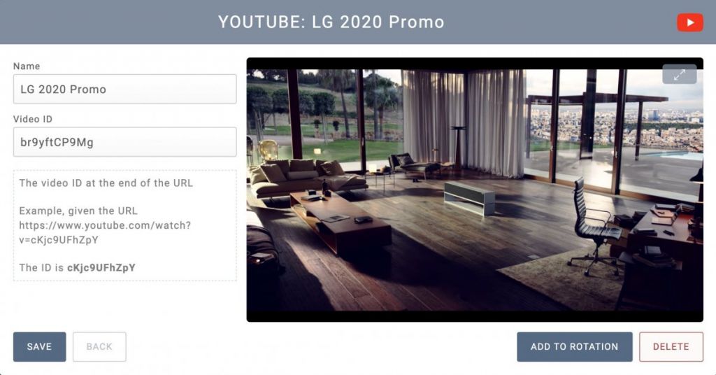Displaying YouTube Videos On Signage Screens