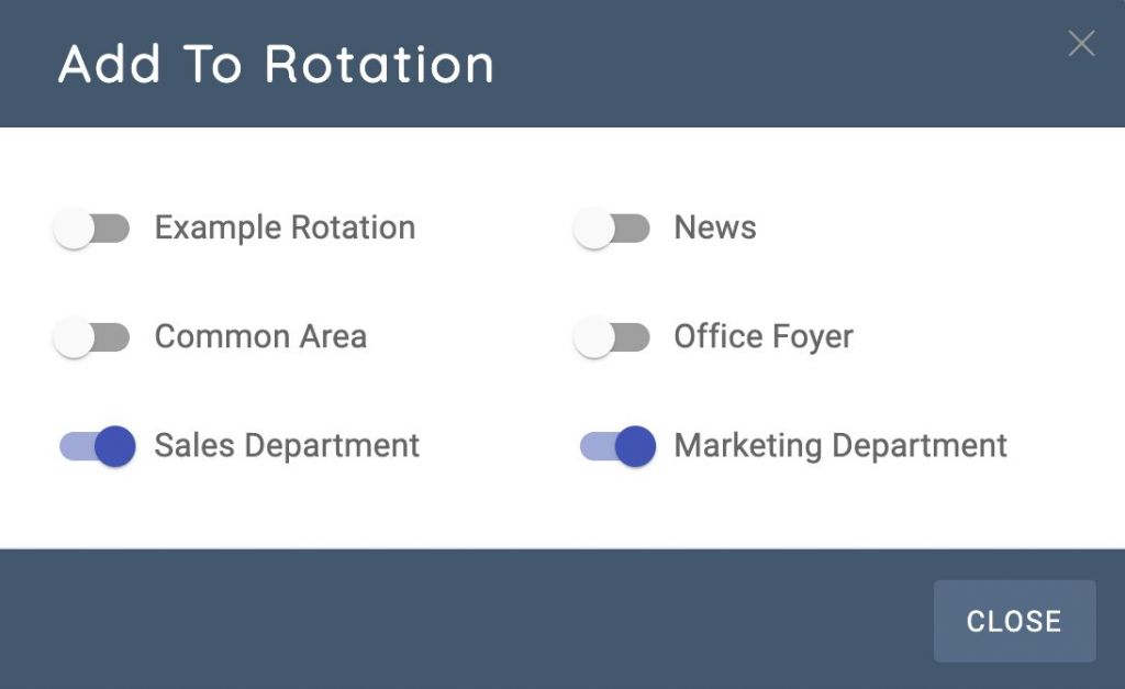 Add To Rotation Modal