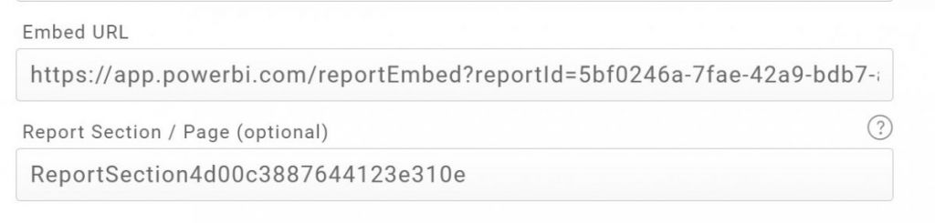 Power BI ReportSection Config