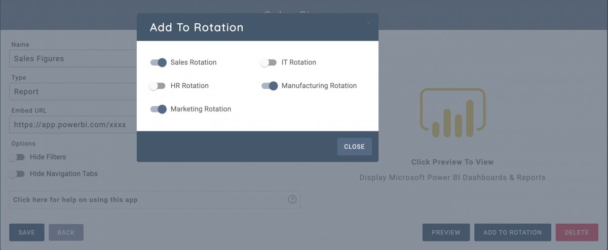 Adding Microsoft Power BI dashboards to your rotation