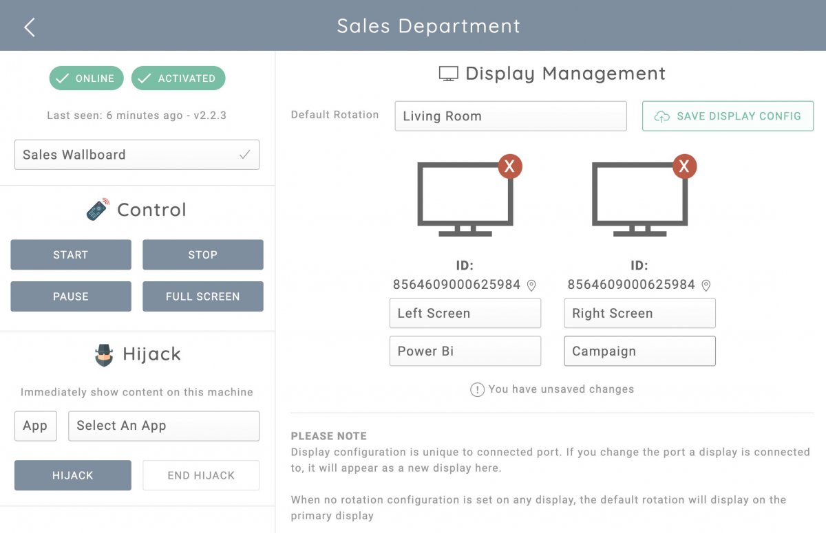 Remotely manage your TV dashboard machines from the VuePilot dashboard