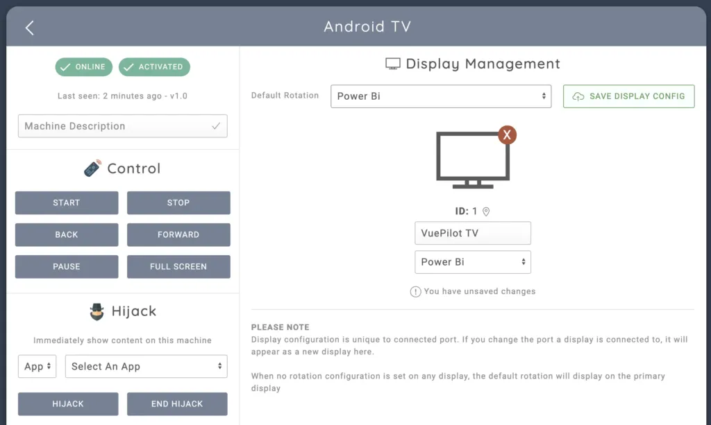 Android TV Machine Management 